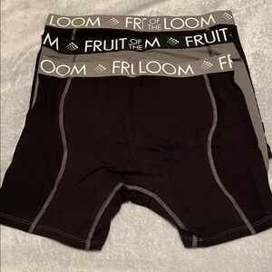 Fruit of the Loom Men's Boxer Briefs in Black and Gray